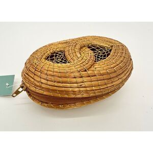 Brazilian Vegetable Gold‎ Infinity Design Coin Purse Vegan 4.5" NWT